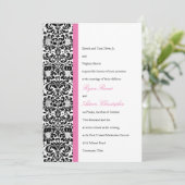Classic Damask Foto Hochzeit Einladung (Stehend Vorderseite)
