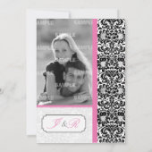 Classic Damask Foto Hochzeit Einladung (Rückseite)