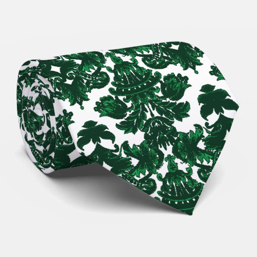 Classic Damask Green Krawatte (Gerollt)