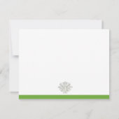 Classic Damask Green RSVP Card Karte (Rückseite)