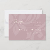 Classic Damask Ivory Pink Foto Wedding RSVP (Vorderseite)