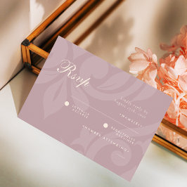 Classic Damask Ivory Pink Foto Wedding RSVP