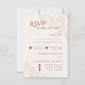 Classic Damask Ivory Sienna Foto Wedding RSVP (Vorderseite)