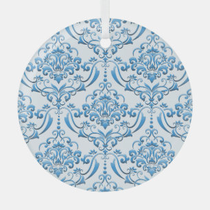 Classic Damask: Luxuriöser Nahtloser Hintergrund Ornament Aus Glas