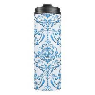 Classic Damask: Luxuriöser Nahtloser Hintergrund Thermosbecher