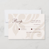 Classic Damask Mahogany Ivory Foto Wedding RSVP Karte (Vorderseite)