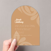 Classic Damask Mustard Wedding Acryllic Einladung (Insitu (Handheld))