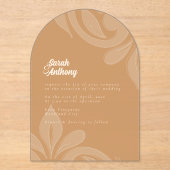 Classic Damask Mustard Wedding Acryllic Einladung (Vorderseite)