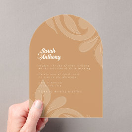 Classic Damask Mustard Wedding Acryllic Einladung