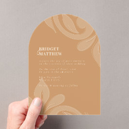 Classic Damask Mustard Wedding Acryllic Einladung