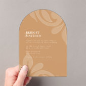 Classic Damask Mustard Wedding Acryllic Einladung (Insitu (Handheld))
