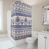 Classic Damask: Nahtlose Ornamentik. Duschvorhang (Beispiel)