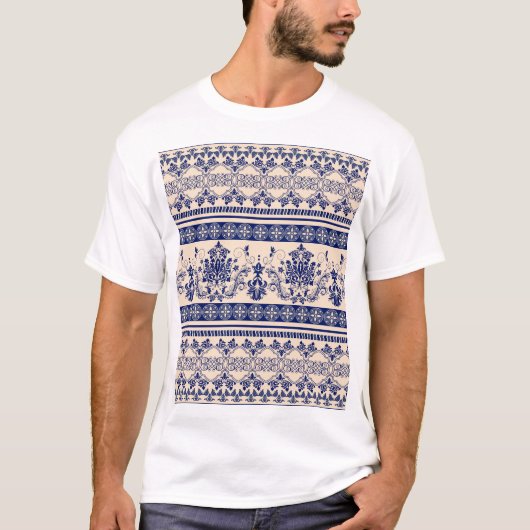 Classic Damask: Nahtlose Ornamentik. T-Shirt (Vorderseite)