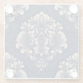Classic Damask Nahtlose Viktorianische Textur Glasuntersetzer (Rückseite)