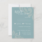 Classic Damask Pewter Blue Wedding RSVP (Vorderseite)