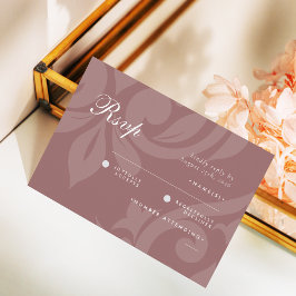 Classic Damask Rose Taupe Foto Wedding RSVP
