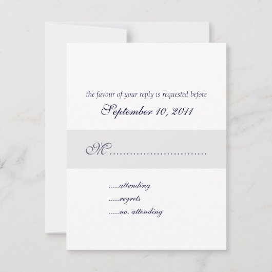 Classic Damask RSVP Cards, Navy Blue (Rückseite)