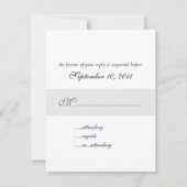 Classic Damask RSVP Cards, Navy Blue Karte (Rückseite)