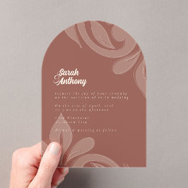 Classic Damask Sienna Wedding Akryllische Einladun Acryleinladungen