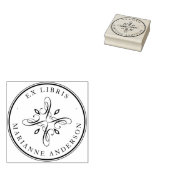 Classic Damask & Typografy Individuelle Name Ex Li Gummistempel (Stempel)