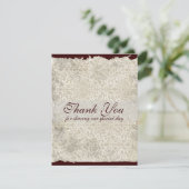 Classic Damask Wedding Danke, Brown Einladung (Stehend Vorderseite)