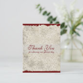 Classic Damask Wedding Dankeschön, Red. Einladung (Stehend Vorderseite)