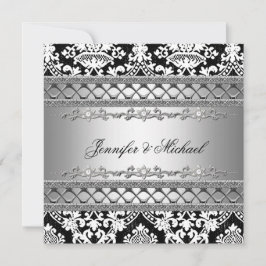 Classic Damask Wedding Party Einladung