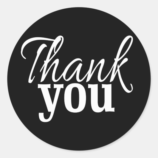 Classic Danke, dass Sie Aufkleber | Schwarz-Weiß-S (Vorderseite)