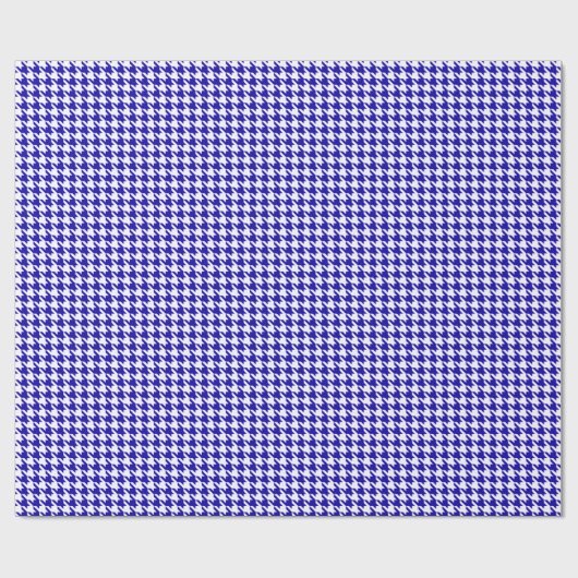 Classic Dark Blue and White Houndstooth Pattern  Geschenkpapier (Flach)