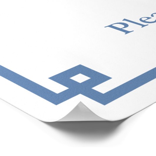 Classic Dark Blue Boy Baby Dusche Party Willkommen Poster (Ecke)