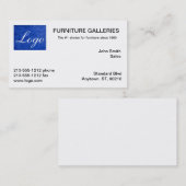 Classic Dark Blue Logo Business Cards Visitenkarte (Vorne/Hinten)