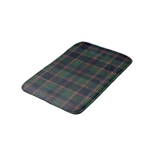 Classic Dark Blue Red Green Plaid Pattern Badematte (Schrägansicht)