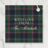 Classic Dark Blue Red Green Plaid Pattern Geschenkanhänger (Rückseite)