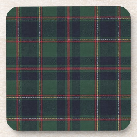 Classic Dark Blue Red Green Plaid Pattern Getränkeuntersetzer (Vorderseite)