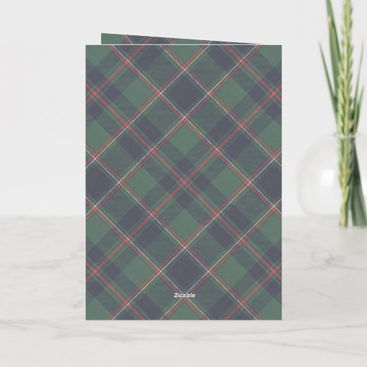 Classic Dark Blue Red Green Plaid Pattern Gold (Rückseite)