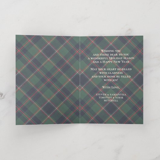 Classic Dark Blue Red Green Plaid Pattern Gold (Innen Abgelegt)