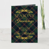 Classic Dark Blue Red Green Plaid Pattern Gold (Vorderseite)