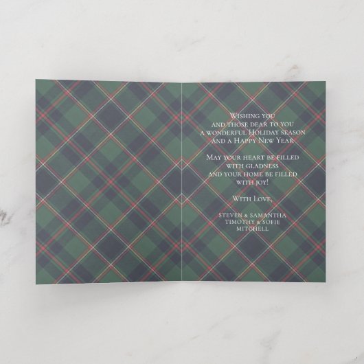 Classic Dark Blue Red Green Plaid Pattern Gold (Innen Abgelegt)
