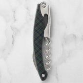Classic Dark Blue Red Green Plaid Pattern Kellnermesser (Rückseite)