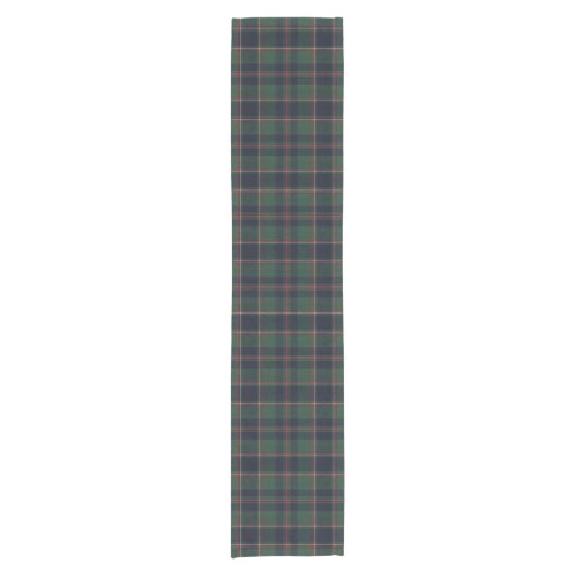 Classic Dark Blue Red Green Plaid Pattern Kurzer Tischläufer (Vorderseite)