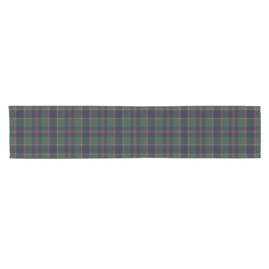 Classic Dark Blue Red Green Plaid Pattern Kurzer Tischläufer (Horizontal)