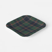 Classic Dark Blue Red Green Plaid Pattern Pappteller (Gewinkelt)
