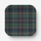 Classic Dark Blue Red Green Plaid Pattern Pappteller (Vorderseite)