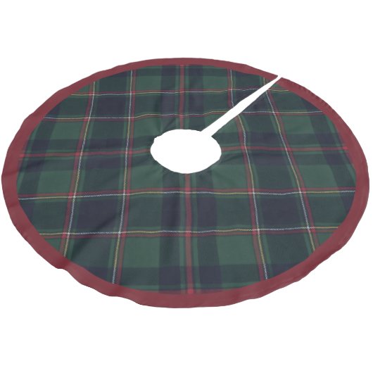 Classic Dark Blue Red Green Plaid Pattern Polyester Weihnachtsbaumdecke (Schrägansicht)