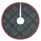 Classic Dark Blue Red Green Plaid Pattern Polyester Weihnachtsbaumdecke (Vorderseite)