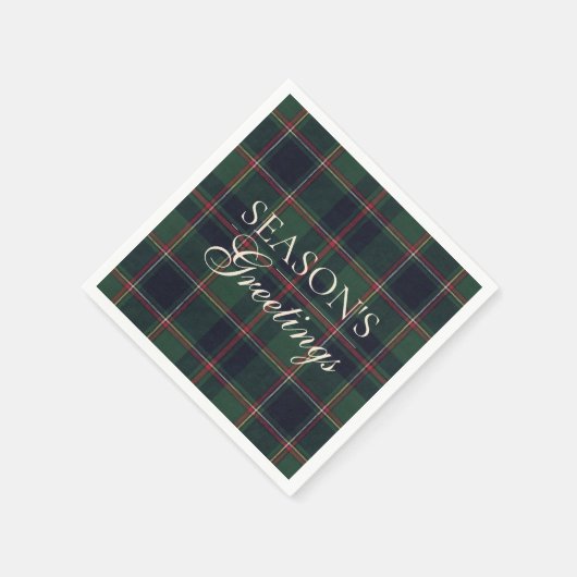 Classic Dark Blue Red Green Plaid Pattern Serviette (Ecke)