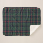 Classic Dark Blue Red Green Plaid Pattern Sherpadecke (Vorderseite (Horizontal))