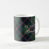 Classic Dark Blue Red Green Plaid Pattern Two-Tone Kaffeetasse (VorderseiteRechts)