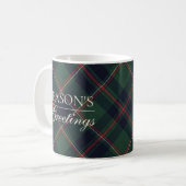 Classic Dark Blue Red Green Plaid Pattern Two-Tone Kaffeetasse (Vorderseite Links)