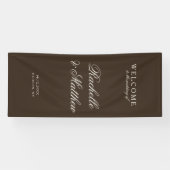 Classic Dark Brown Old Money Wedding Welcome Banner (Horizontal)